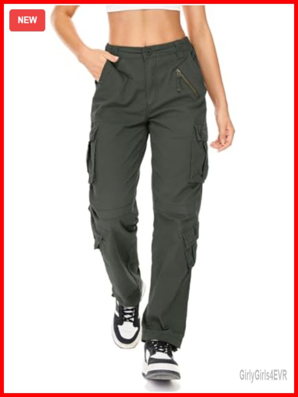 Women's Cargo Pants with 8 Pockets Cotton Ripstop Work Pants
